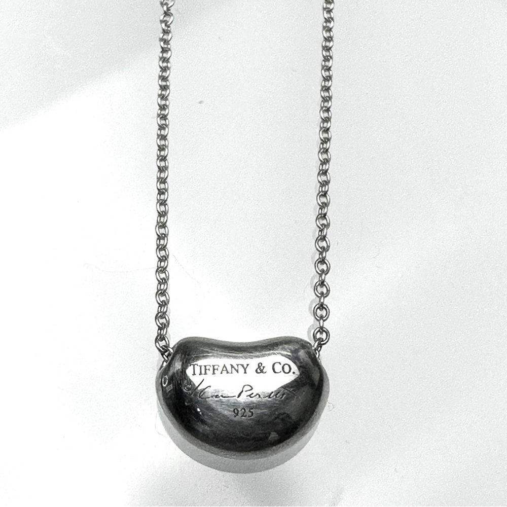 ❌SOLD❌ 💎TIFFANY & Co. Sterling Silver Elsa Peretti Bean Pendant Necklace - Picture 7 of 14